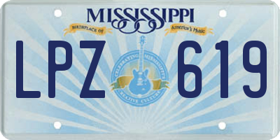 MS license plate LPZ619