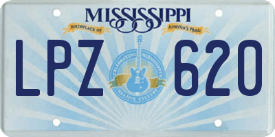 MS license plate LPZ620
