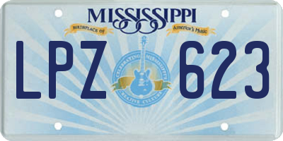 MS license plate LPZ623