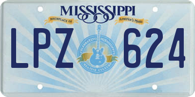 MS license plate LPZ624