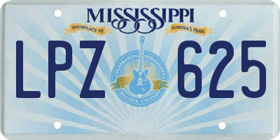 MS license plate LPZ625