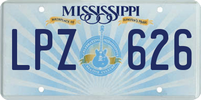 MS license plate LPZ626