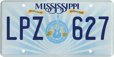 MS license plate LPZ627