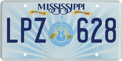 MS license plate LPZ628
