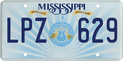 MS license plate LPZ629