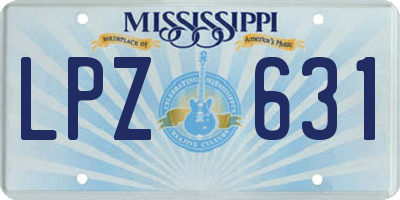 MS license plate LPZ631