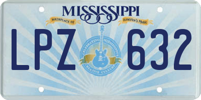 MS license plate LPZ632