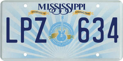 MS license plate LPZ634
