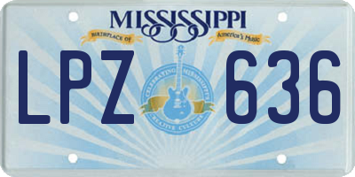 MS license plate LPZ636