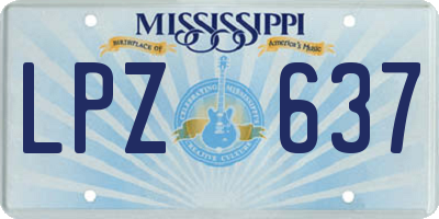 MS license plate LPZ637