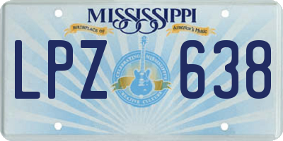 MS license plate LPZ638
