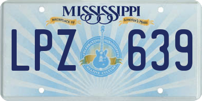 MS license plate LPZ639