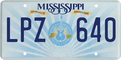 MS license plate LPZ640