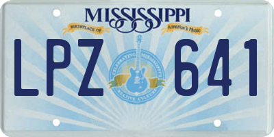 MS license plate LPZ641