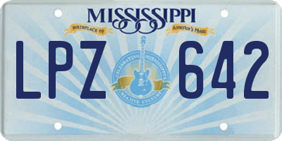 MS license plate LPZ642