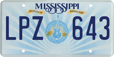 MS license plate LPZ643