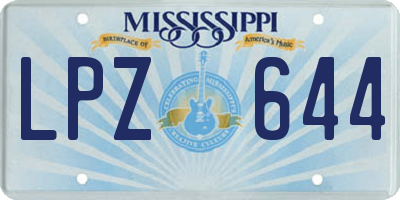 MS license plate LPZ644