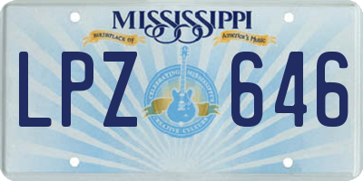 MS license plate LPZ646