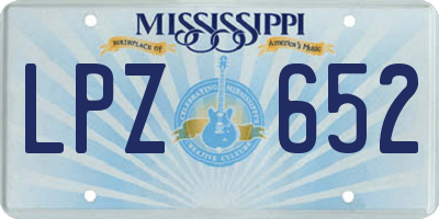 MS license plate LPZ652