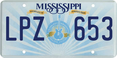 MS license plate LPZ653