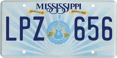 MS license plate LPZ656