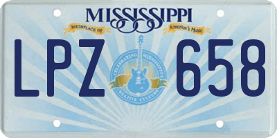 MS license plate LPZ658