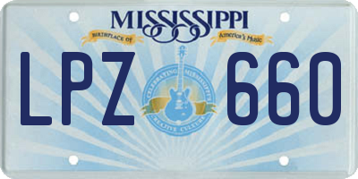 MS license plate LPZ660