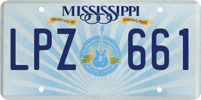 MS license plate LPZ661