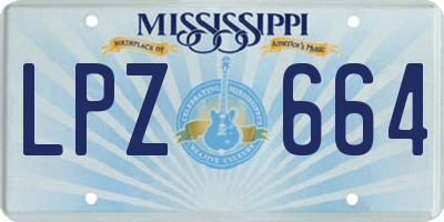 MS license plate LPZ664
