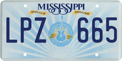 MS license plate LPZ665
