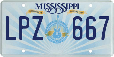 MS license plate LPZ667