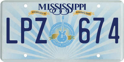 MS license plate LPZ674