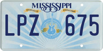 MS license plate LPZ675