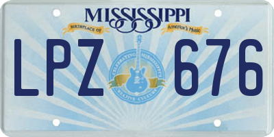 MS license plate LPZ676