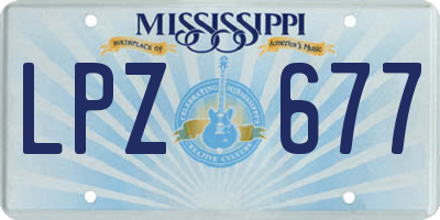 MS license plate LPZ677