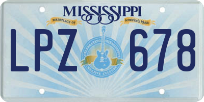 MS license plate LPZ678