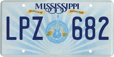MS license plate LPZ682