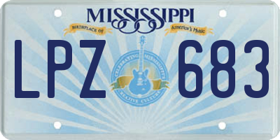 MS license plate LPZ683
