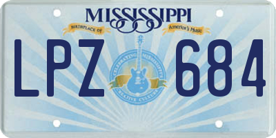 MS license plate LPZ684
