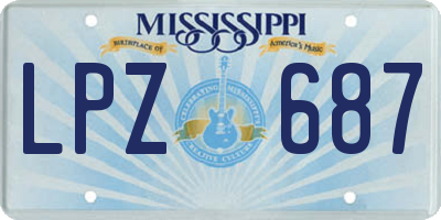 MS license plate LPZ687