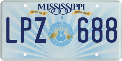 MS license plate LPZ688