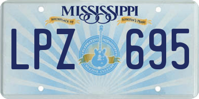 MS license plate LPZ695