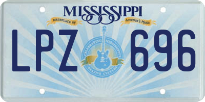 MS license plate LPZ696