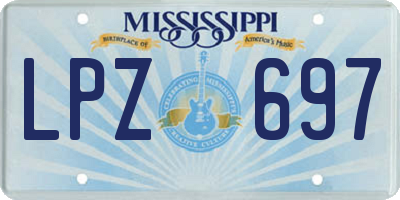 MS license plate LPZ697