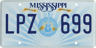 MS license plate LPZ699