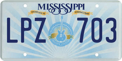 MS license plate LPZ703