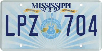 MS license plate LPZ704