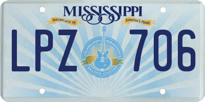 MS license plate LPZ706