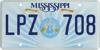 MS license plate LPZ708