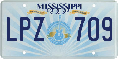 MS license plate LPZ709